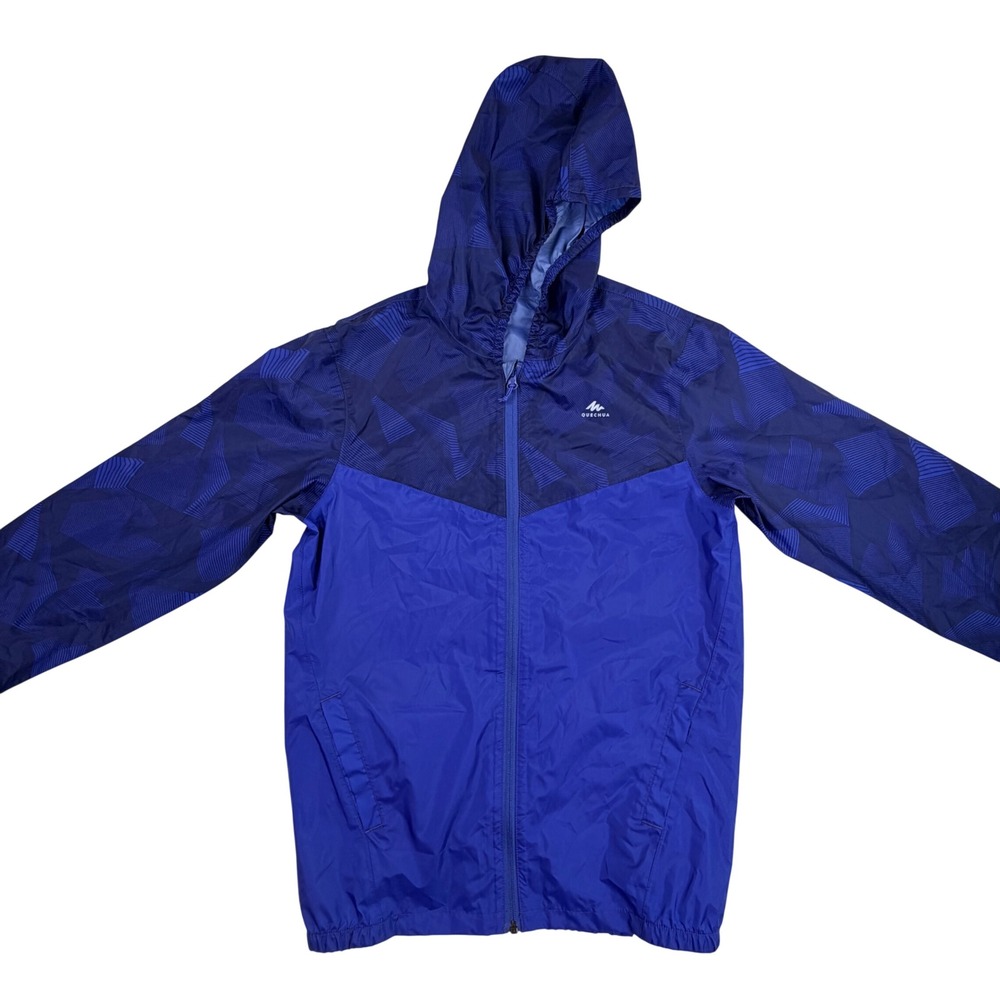 Decathlon Quechua Windbreaker Jacket Men XS Blue Geometric Full Zip Lightweight - Picture 5 of 12